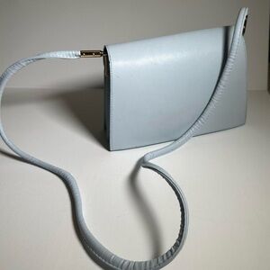 Light blue envelope clutch crossbody bag